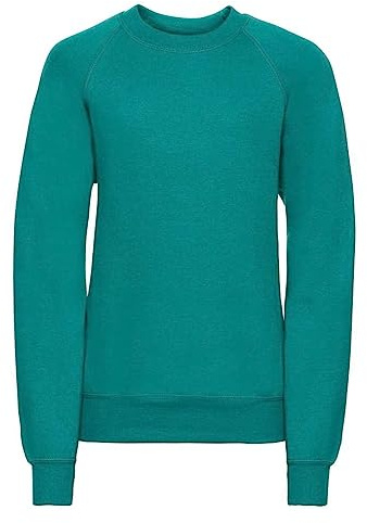 EX M&S Boys Girls Unisex School Crew Neck Round Neck Sweatshirt Uniform Ages 3-13 Years Jade Green