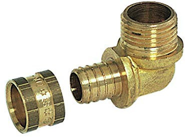 COMAP Raccord PER à glissement - Coude - Diamètre ⌀12x1,1 mm - Mâle 1/2 (15x21) - Pexy pour Tubes PER - 4341