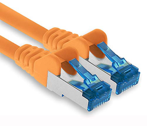 1.5m - CAT.6 - Cable de red Ethernet Gigabit Lan RJ45 CAT6 Cat6a 10Gbit/s - naranja - 1 pieza