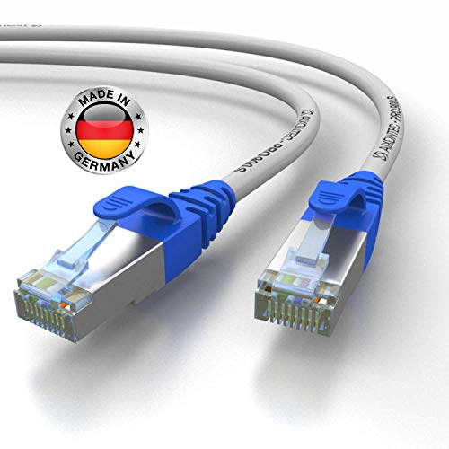 AIXONTEC 0,5m CAT 7 Profi-Netzwerk-LAN-kabel-Grau Cat6a Profi-Patchkabel SFTP (Pimf) 10 Gigabit Kat7-LANKabel HIGHEND Cat7 S/FTP flex Powerlan-kabel