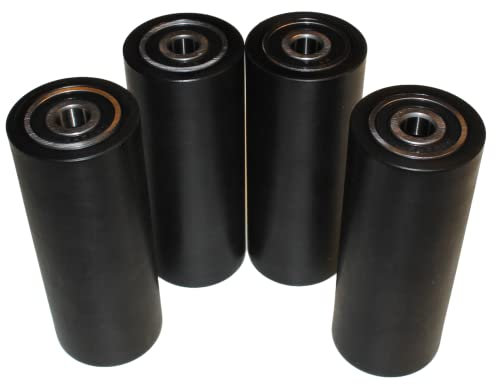 Smart Machines 4 Stück schwarz Nylon Polyamid Rollen 40 mm Durchmesser 100 mm Breite 10 mm Lager präzise in der EU gefertigt (40-100-10-schwarz)