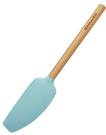 KitchenAid Universal Bamboo Handle Mixer Spatula, One size, Aqua Sky White