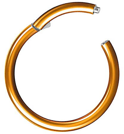 Piercing Ring Segmentring Clicker Scharnier Septum Tragus Helix Ohr Nase Lippe Nasenring Nasenpiercing Lippenpiercing Dünn Rosegold 1,2mm x 7mm