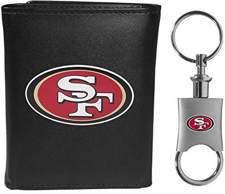 Siskiyou Sports NFL San Francisco 49ers Herren-Geldbörse aus Leder, dreifach gefaltet, Schwarz, Einheitsgröße