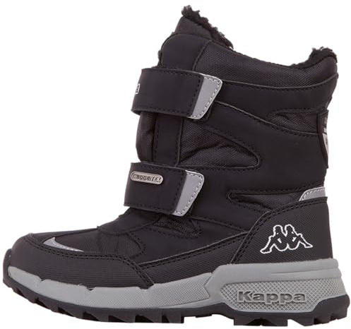 Kappa Unisex Kinder Stiefel Winterschuh gefüttert Stylecode 260903K Schwarz, Schuhgröße:34 EU