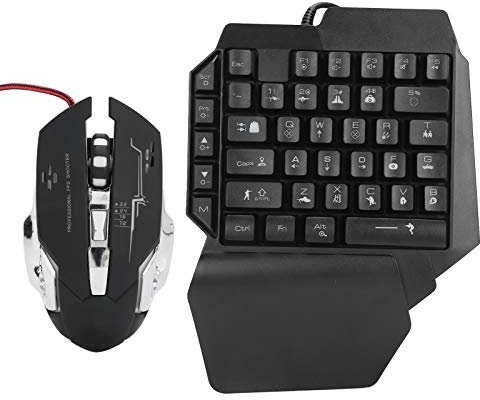 One Hand RGB Gaming Keyboard Mouse Combo, Keyboard and Mouse Converter Set, for Video Game Consoles E-Sport Gaming OTG Adapter