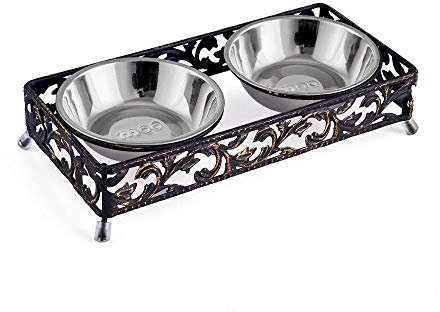 Platos Elevados para Perros Platos para Gatos Cuencos Dobles para Perros para Mascotas Perrito Estante De Hierro Comida Cuenco De Agua Alimentador para Mascotas Gatos Platos De Alimentación Cuenco P