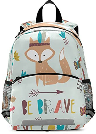 Kinder-Rucksack, indischer süßer Fuchs mit Pfeilen, Kindergarten, Schultasche für Kleinkinder, Mädchen, Jungen, Mehrfarbig