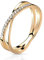 Paula & Fritz® Ring Damen Doppelt Kreuz Zirkonia Klar 316L Chirurgenstahl Größe 57 (18,1) Rosé Verlobungs-Ring Herren-Ring Partnerring Ehering