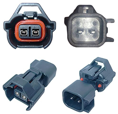 KFZ Ersatz Stecker Einspritzdüse Benziner Adapter NIP-DEN (Female) auf BOS EV6 (Male) 15419715, 72098-06, 34062-0047, 90980-11153, 9098011153 kompatibel mit Bosch Nippon Denso Injektor