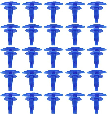 EMSea 50pcs Clips de Fixation Retenue Porte de Voiture en Plastique Bleu pour Voiture Attaches de Rivet Coupe-Froid