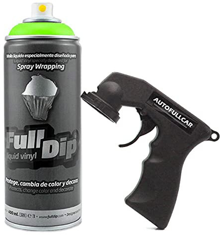 AutoFullCar - Full Dip - Vert fluo vinyle liquide - (1 spray vert fluo + adaptateur de spray) - 400 ml unité de pulvérisation