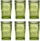 Kingrol 6 Pack 12oz Vintage Drinking Glasses, Embossed Romantic Water Glassware, 350ml Glass Tumbler Set for Juice, Beverages, Beer, Cocktail (Green)