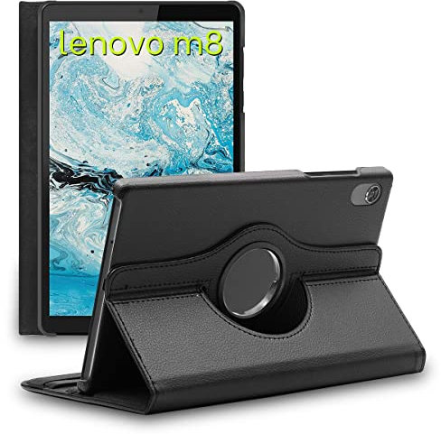 ebestStar - Funda para Lenovo Tab M8 2021 (3rd Gen), M8 HD 2019, Carcasa Capa Giratoria, 360 Protectora, Cuero PU Soporte, Negro