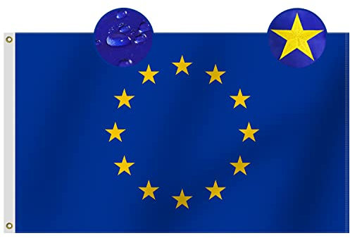 Omnisexual Bandiera dell'Unione Europea di alta qualità, 90x150 cm, con cuciture quadruple, occhielli in ottone per una facile visualizzazione delle bandiere europee europee europee 90x150 cm