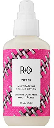 R+Co Zipper Multitasking Styling Lotion | Adds Shine + Flexible Hold + Fights Frizz | Vegan + Cruelty-Free | 6 Oz