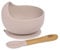Interbaby - Bol Bebe Ventosa Silicona | Bol Bebe Antivuelco y Cuchara Bebe Aprendizaje | Cuenco Ventosa Bebe Antideslizante, Cómodo | Silicona Suave, Antibacterias, Sin BPA | Rosa Maquillaje