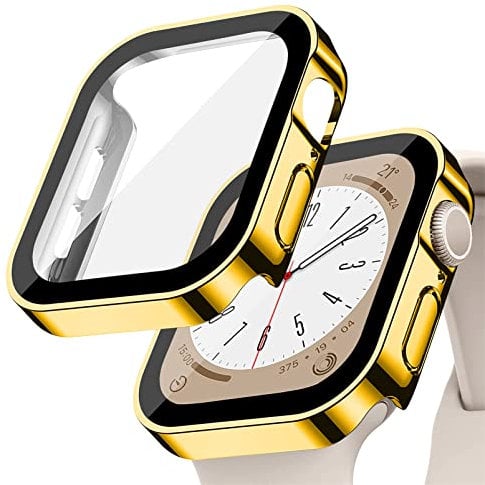 YuiYuKa Wasserdicht Hülle für Apple Watch Series 10/9/8/7 46mm 42mm 45mm 41mm mit Gehärtetem Glas Displayschutz,für iWatch Series 6/5/4/SE 44mm 40mm Voller Schutz Protective Case Ultra dünn[HD]