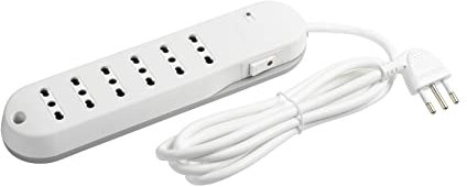 BTICINO Ciabatta Multipresa Elettrica 6 Posti Bipasso 10/16A, Ciabatta Elettrica con Interruttore, Salvafulmine e Cavo di 1,5m Spina 10A, Adatta per Spine Italiane, Salvaspazio Robusta e Sicura,Bianco