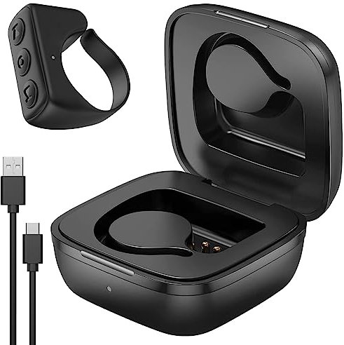 GiReich Telecomando Bluetooth per TIK Tok, Anello di Scorrimento, Tiktok Page Turner Pulsante di Scorrimento Senza Fili con Custodia di Ricarica, per IPhone, IPad, Android (Nero)