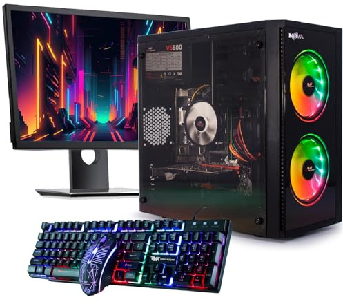 Veno Scorp Gaming PC – New 24 75HZ Gaming Monitor Bundle AMD Ryzen 5 5600G With Radeon Graphics, 8GB RAM 3200MHZ DDR4, 1TB HDD 256GB SSD, 500W 80+ PSU, Wifi, Windows 11, Nova ARGB Gaming Case.