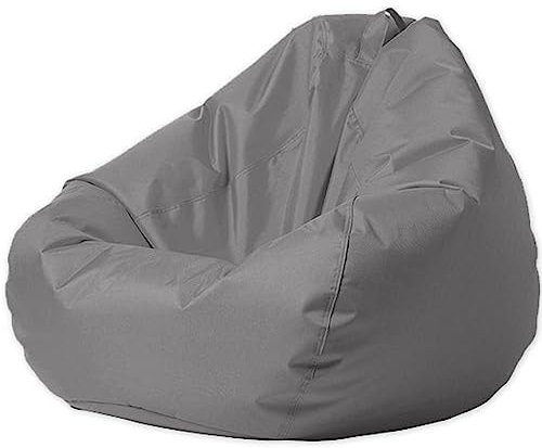 CoByda XL-D90cm Grauer wasserdichter schwimmender Sitzsack-Stuhl für Pool, Erwachsene und Outdoor-Aktivitäten – Oxford-Sitzsack-Pouf ohne Füllstoff, ideal für Garten, Strand, Camping und Schwimmen