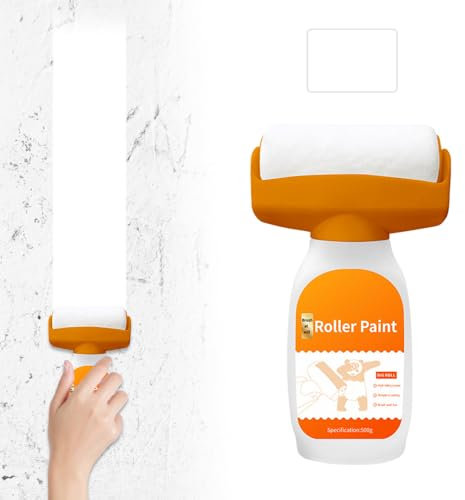 Wandreparatur-Rollenfarbe, 2024 Neu Wandfarbe Reparatur, 500g Wand Reparatur Rollbürste mit Wandreparaturpaste, Wandreparatur Creme für Reparieren von Fleckenflecken und Beschädigte Wände (Weiß)