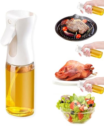 HKDZ Ölsprüher, Ölspray zum Kochen, 220ml Essig Spritzer Ölspender, Öl Sprühflasche Auslöser für Kochen, BBQ, Grillen, SalateÖlsprüher Flasche