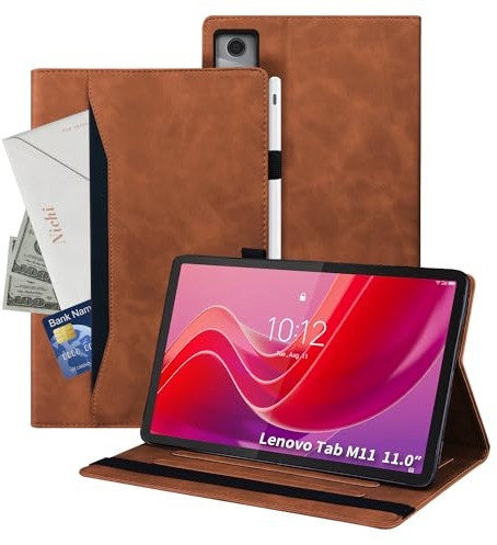 Auslbin Lenovo Tab M11 Hülle Mit Stifthalter 11 Zoll 2023, Polether -Tablet Geeignet für Tab M11 TB-330FU /331FC, Klassischer Lederstil Lenovo Tab M11 Hülle mit Standfunktion, Braun