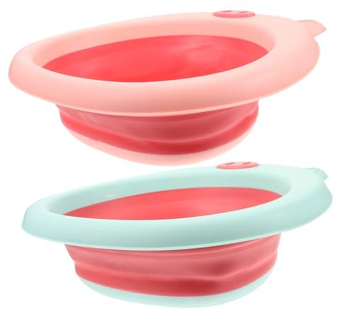 Toyvian 2piezas Lavabos Plegables Para Bebés Lavabo Portátil De Diseño De Dibujos Animados Para Uso Doméstico y Viajes Material Resistente y Duradero Colores