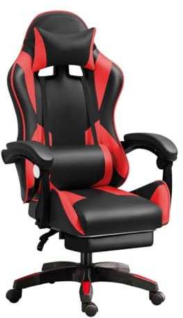 IZTOSS Silla Gaming Ergonómica - Silla Gamer con Respaldo Regulable, con Reposacabezas, reposabrazos y Soporte Lumbar (ED-Rouge)