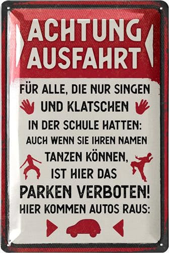 LANOLU Retro-Blechschild - Einfahrt Freihalten Schild, Parkverbot Schild, Ausfahrt freihalten auch gegenüber, Einfahrt Tag und Nacht Freihalten - 20x30cm