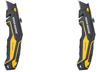 TOUGH MASTER Utility Knife, Retractable Function Plus 4 Piece SK2 Blades, Aluminium Alloy Handle, Comfortable Grip Ideal for Cutting Plastic, Paper, Carpet, Leather, Aluminium Sheets… (TM-UTK184)