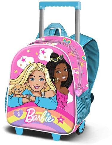 KARACTERMANIA Unisex Kinder 07492 Kleiner 3D Rucksack mit Rädern Rainbow, Rosa, Einheitsgröße