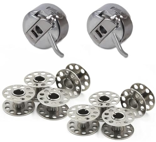 2 Bobbin Case and 8 Metal Bobbins - Will Fit Singer, Brother, Janome, Toyota, New Home & More Domestic Sewing Machines