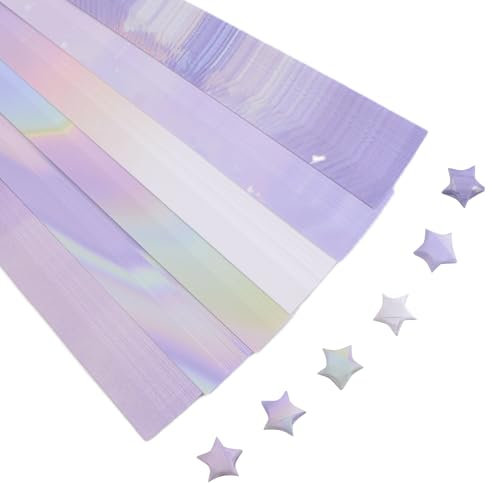 URROMA Origami-Stern-Papier, 900 St點k, Papierstreifen mit Gl點ksstern, Origami-Stern-Papierstreifen zum Falten, handgefertigte Karten, Geschenk, Party, Basteln, Dekoration