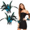 Feder Manschetten Blau, Gothic Federn Armbänder, Federn Kostüm, Federarmband, Federn Accessoires für Halloween Fasching Karneval Cosplay Dress Up Party