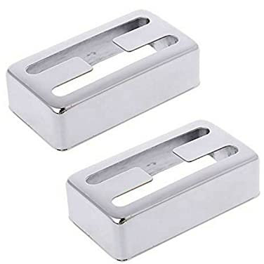2 Stück Gitarre Pickup Cover Messing Humbucker Pickup- Abdeckungen Für Die Meisten LP Gitarre Zubehör(2pcs Chrome)