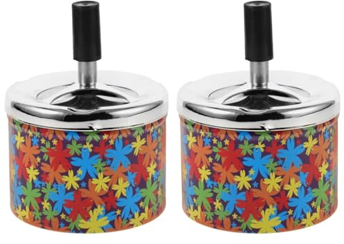 NIYANGLE Automatic Extinguishing Cigarette Ashtray Metal Ashtray for Desktop Use Decorative Table Ash Holder Compact Cigarette for Home Office Travel