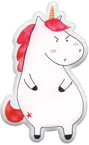 Mr. & Mrs. Panda Kuschelkissen Einhorn Wut 70 cm - Geschenk, Spaß, Lustig, Dekokissen, Einhörner, Unicorn, Büro, Kissen, Plüschtier, Kuscheltier, Stofftier, Zierkissen, Nein