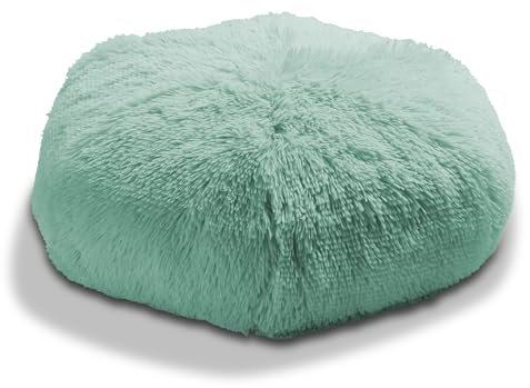 Como Sitzkissen Pouf Mint 60 cm mit Reißverschluss, Flauschiges Bodenkissen Kunstfell-Bezug Polyester, Komfortabler Sitzhocker und Fußablage