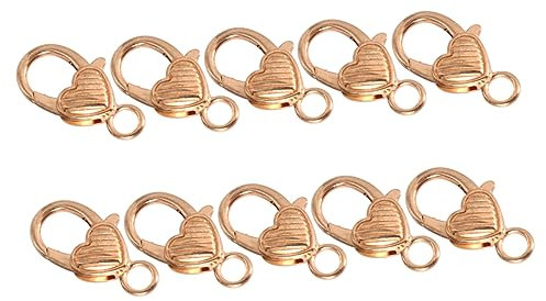 Tofficu 10stücke Herzförmiger Lobster Clasp Für Diy Schmuckherstellung Robust Und Leicht Für Taschen Armbänder Und Gold