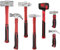 HOUSERAN 7-Pieces Hammer Set, 24 oz Claw Hammer, 12oz Claw Hammers, 13oz Ball Peen Hammers, 2 Lb Ball Peen Hamer, 3 Lb Sledge Hamer, Engineer Hammer, 10oz Rubber Mallet