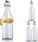 acquaverde | 3 Bottiglie in Vetro Costolata per Acqua, Bevande e Liquori, Design Vintage, Trasparente con Tappo Meccanico - 1 Litro