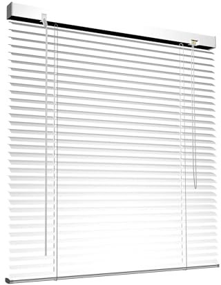 Victoria M. Aluminium Jalousie für Fenster nach Maß in Farbe Weiß, Breite 151 cm bis 230 cm, Farbe und Höhe nach Wahl