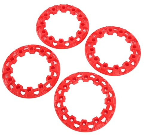 6 Zoll ATV Radzierblende Nabenschutz Dekor Kunststoffreifen Dekoration Felgenschutz Universal für Go Kart ATV (Rot)