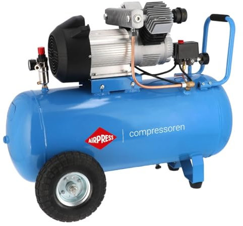 AIRPRESS - Compresor de aire LM 90-350 10 bar 3 CV 245 l/min 90 l - Compresor para inflar neumáticos que requieren mayor presión de aire y para alimentar herramientas neumáticas más potentes