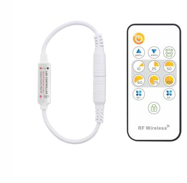Taikuwu RF 13-Kanal LED Dimmer Controller Drahtlos, 10 Stufen Helligkeitsregler für LED Streifen 5-24V, Ultraflach Design mit 13 Tasten (TV-Schrank, Bad, Küchenbeleuchtung)
