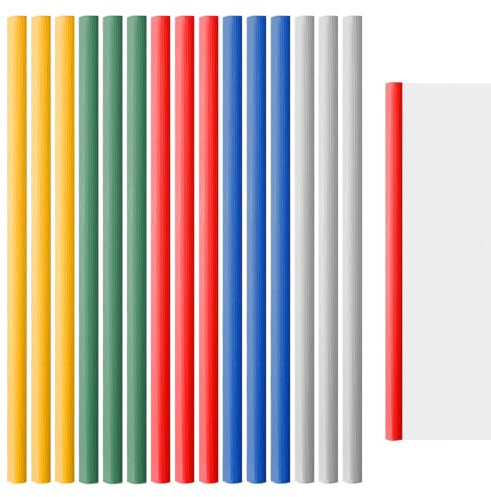 A4 Slide Binders,15PCS 5 Colors Binding Bars Slide Grip,Plastic Spine Bars,Sliding Paper Binder for Report Cover Office Document Study and School Office Documents Classification