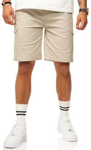 Soulstar Herren Kurze Hose Cargoshorts mit Stretch - Bermuda Sommershorts für Männer - Elastische Chinoshorts im Regular-Fit